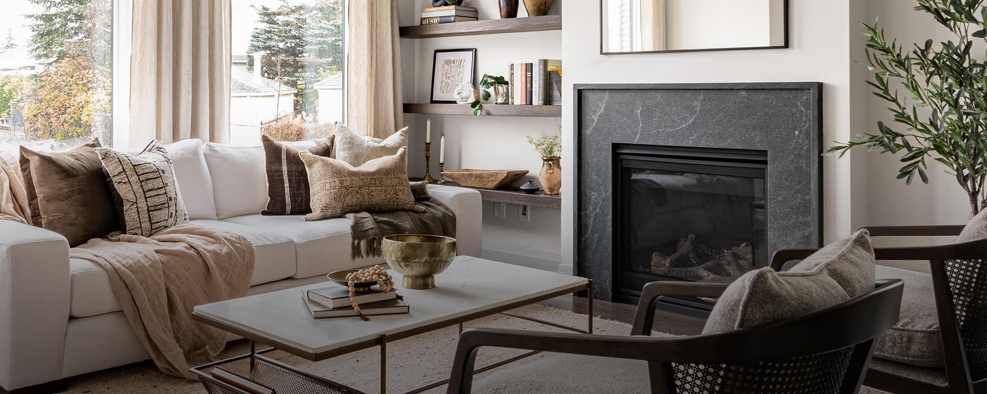 Spacious ready-built home with modern architecture and elegant landscaping, showcasing move-in readiness.